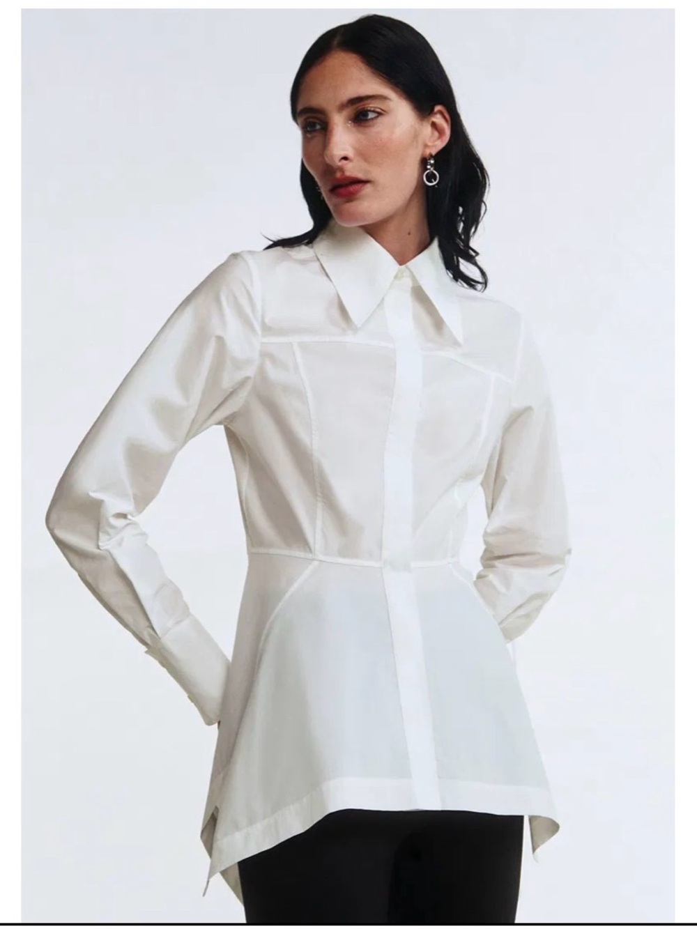 & Other Stories Peplum 100% Cotton Shirt Size 8/Small
